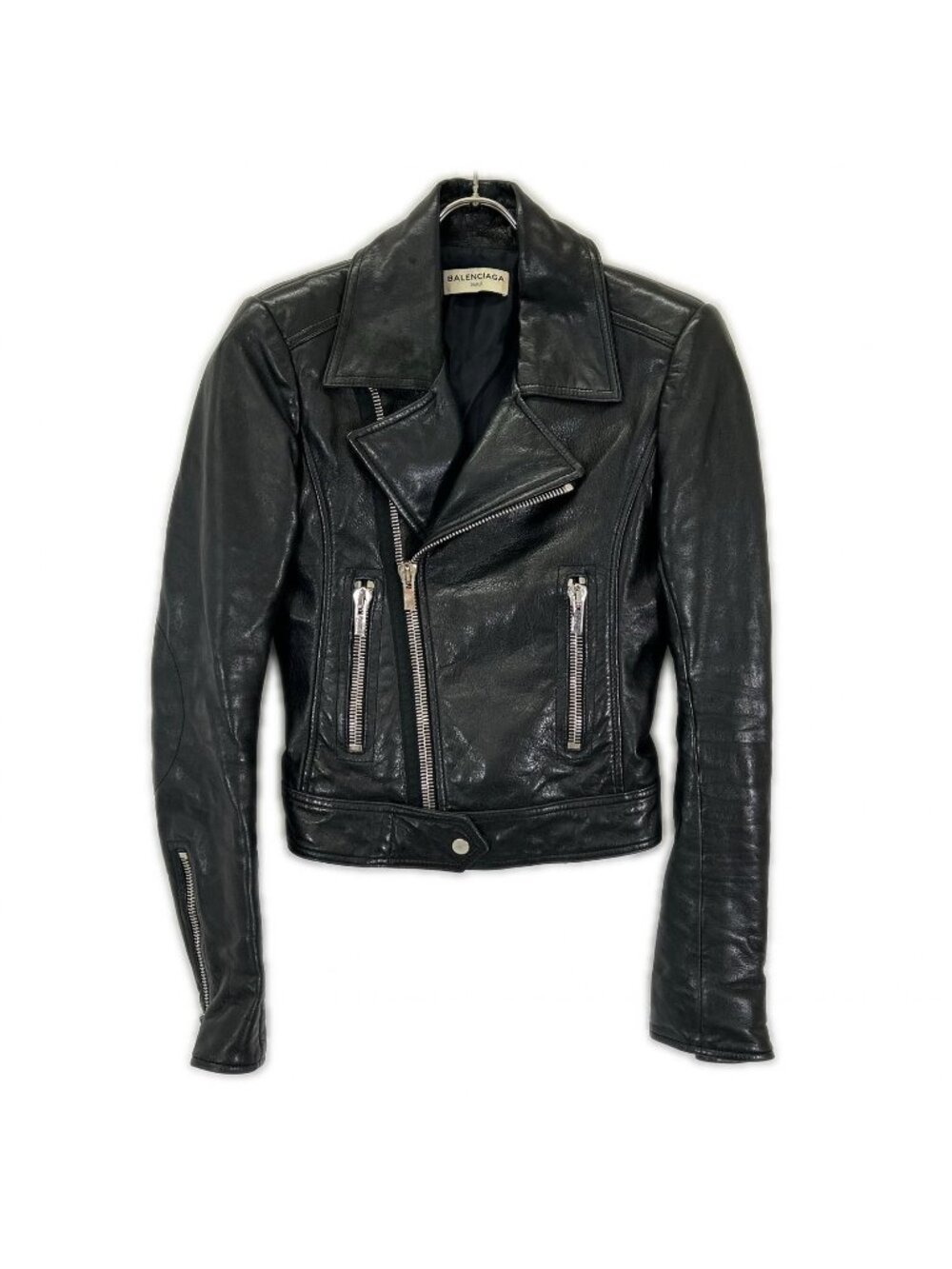 Balenciaga Black Sheepskin Double Rider's Jacket 34